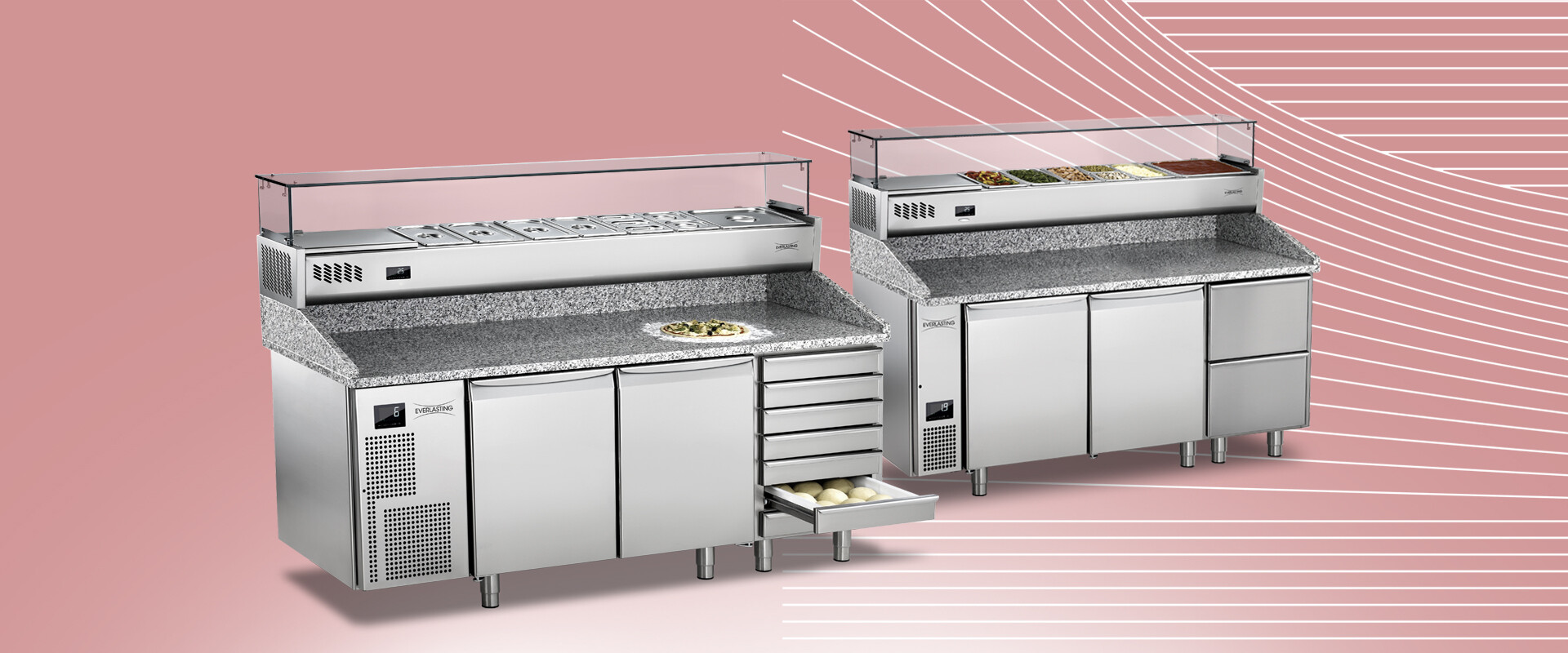 Banco pizza con cassettiera refrigerata di Everlasting