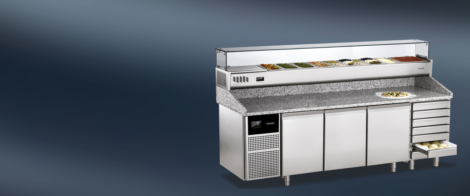 Banco pizza con cassettiera refrigerata di Everlasting